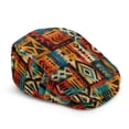 thumbnail image 1 of FUIALDOLG Polyester Newsboy Hat for Outdoor Summer Driving, Soft Retro Forward Beret Hat, Boho Geometric Print, 1 of 4