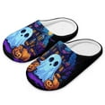 thumbnail image 1 of FUIALDOLG Pumpkin Ghost Halloween Slippers for Women Memory Foam House Bedroom Soft Closed Toe Indoor Slippers Trendy Gift for Womens Anti-Skid Sole, Size 7.5-8.5, 1 of 7