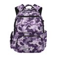 thumbnail image 1 of FUIALDOLG Purple Camo Bow Print Kids 17 Inch Backpack with Multiple Compartments, Durable 600D Polyester Bookbag for Preschool and Elementary Daily Use, 1 of 11