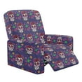 thumbnail image 1 of FUIALDOLG Purple Sugar Skull Rose Print Slipcovers for Recliners 4pc Elastic Fashion Sofa Cover Set with Side Pockets Fits Small Chairs Furniture Protection Easy to Clean, 1 of 7