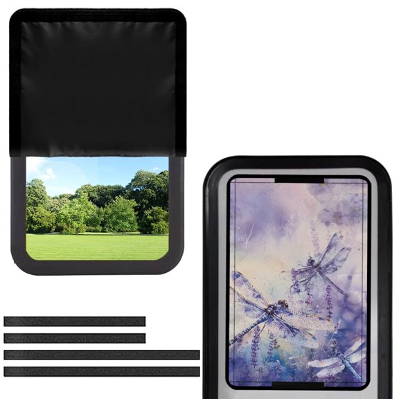 FUIALDOLG RV Door Window Shade Easy to Install Privacy Protection RV Window Cover Purple Dragonfly Lavender Sun Blackout for Camper Trailer (17.3x26 inch)