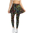 thumbnail image 1 of FUIALDOLG Rainbow Love Heart Athletic Skirt with Leggings for Women Tennis Golf Skorts Soft Comfortable High Waist Yoga Pants Full Length Trousers for Valentines Day Outfits,Size S, 1 of 7