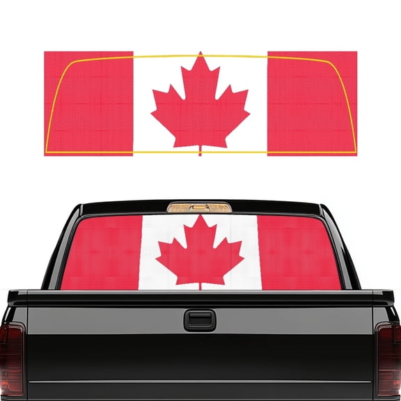 FUIALDOLG Rear Window Decal for Trucks SUV Sedan Perforated UV-Resistant Waterproof Back Windshield Graphic Sticker, Universal Fit , Canadian Flag