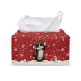 thumbnail image 1 of FUIALDOLG Rectangular Tissue Box Cover, Pu Leather Rectangle Tissue Box Holder with Bottom Buckle Modern Stylish Facial Organizer for Home, Car, Hotel, Office 9.7"X5.2"X5.1" (Cute Kitty Christmas), 1 of 7