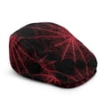 thumbnail image 1 of FUIALDOLG Red Spider Web Print Retro Flat Cap, Comfort Light Polyester Newsboy Hat for Travel Driving Outings, 1 of 4