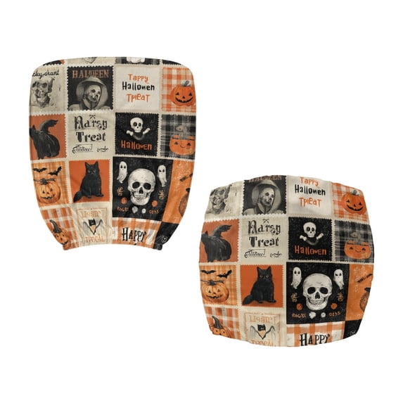 FUIALDOLG Removable Office Chair Seat Cover for Gaming Chair, Set of 2 Office Chair Covers Polyester Fabric Computer Office Chair Cover Halloween Patchwork Decoration
