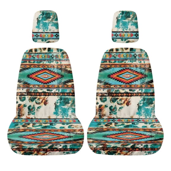 FUIALDOLG Retro Aztec UTV Seat Covers Set for Women Men Scratch-Proof Low Back UTV Bucket Seat Covers Easy Installation