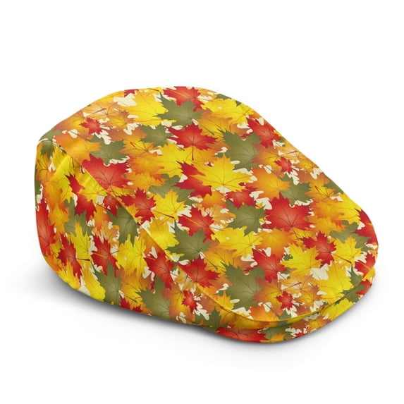 FUIALDOLG Retro Retro Flat Caps, Maple Leaves Design Polyester Adjustable Soft Newsboy Hat for Driving Coffee Shop Outdoor