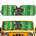 thumbnail image 1 of FUIALDOLG Saint Patrick Pug Car Windshield Sun Shade, Universal Car Sunshade for ORV Front Windshield, Blocks Heat and Sun Foldable 52.95x16.14 Inch, 1 of 7