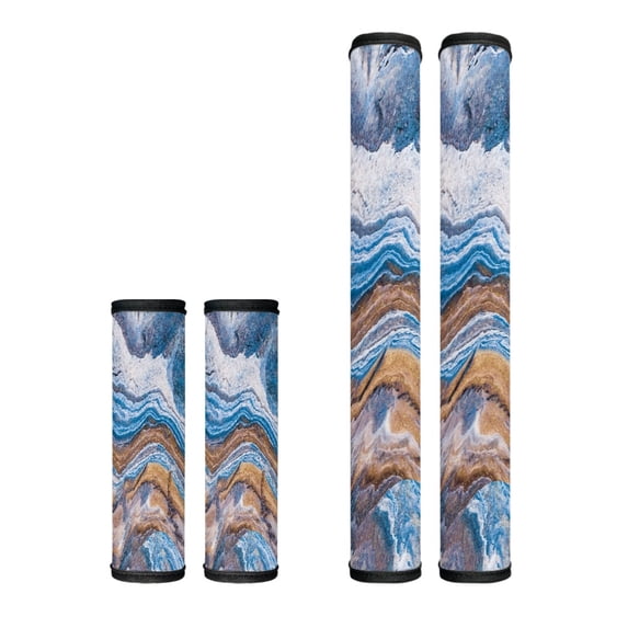 FUIALDOLG Set of 4 Washable Fabric Refrigerator Microwave Door Handle Covers, Cozy Cloth Protector for Kitchen Appliance, Agate Geode Layered