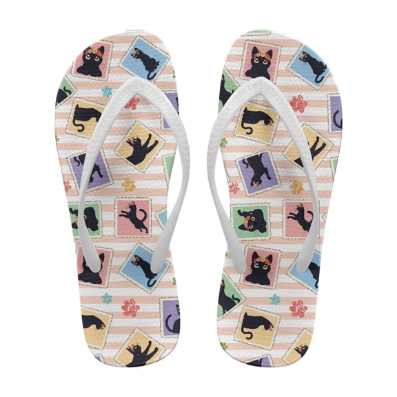 FUIALDOLG Slim Flip Flops for Women Casual Thong Flat Sandals Soft Rubber Slip on Sandals