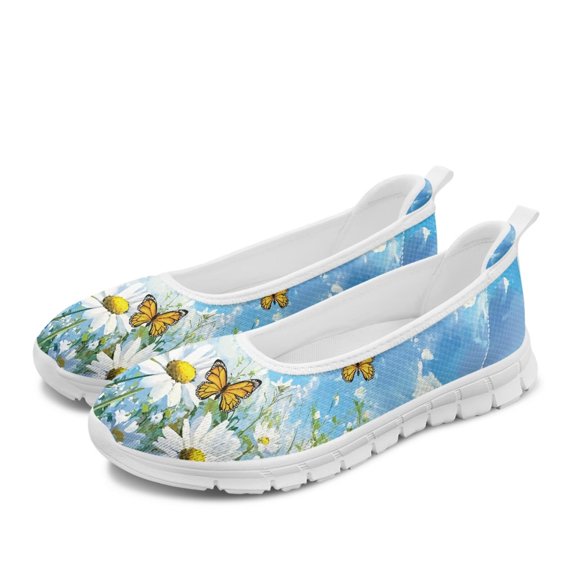 FUIALDOLG Slip Ons Women's Fashion Sneakers Casual Sneakers for Women Comfortable Flats Breathable Padded Insole Slip on Sneakers Women Low Slip on Shoes