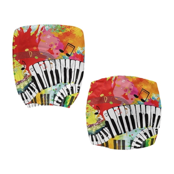 FUIALDOLG Soft Computer Desk Chair Seat Covers for Armchair, 2 Piece Sets Office Chair Covers Polyester Fabric Office Chair Slipcover