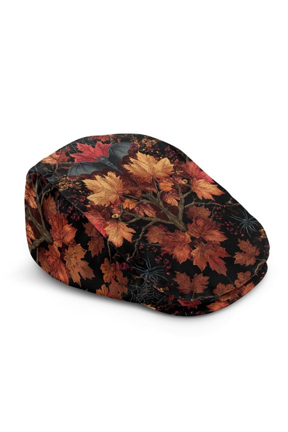 Soft Newsboy Hat, Halloween Autumn Maple Leaf Polyester Lightweight Windproof Beret Hat for Business Trip Hiking Outdoor
