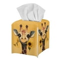thumbnail image 1 of FUIALDOLG Square Tissue Box Cover - Waterproof PU Leather Tissues Cube Boxes Holder Aesthetic Desk Decor for Room, Home & Office - Cute Giraffe, 1 of 7