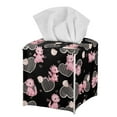 thumbnail image 1 of FUIALDOLG Square Tissue Box Cover - Waterproof PU Leather Tissues Cube Boxes Holder Aesthetic Desk Decor for Room, Home & Office - Pink Dragon, 1 of 7
