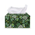 thumbnail image 1 of FUIALDOLG St. Patrick Tissue Box Cover, Modern PU Leather Rectangular Tissue Box Holder for Creative Decorative, Ideal for Bathrooms/Office/Car/Nightstand, 9.7"X5.2"X5.1", Green Butterfly Leaves, 1 of 7