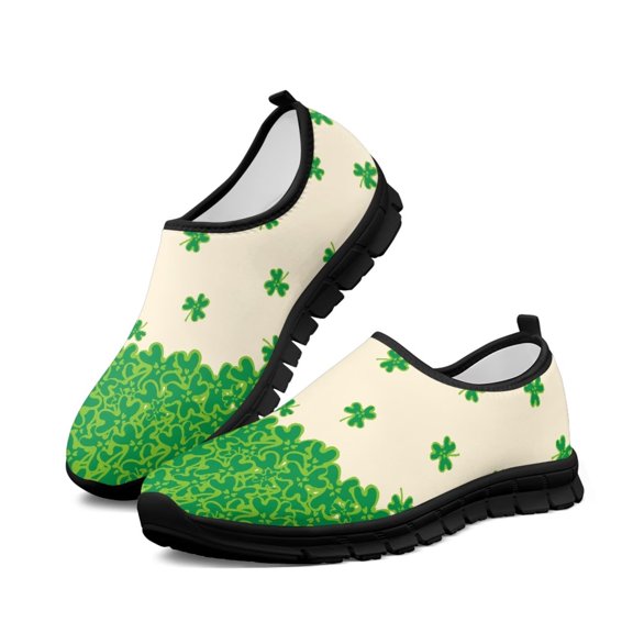 FUIALDOLG St. Patrick's Day Casual Shoes for Women Lightweight Loafers Comfortable Work Shoes for Women Square Toe Ballets Flats