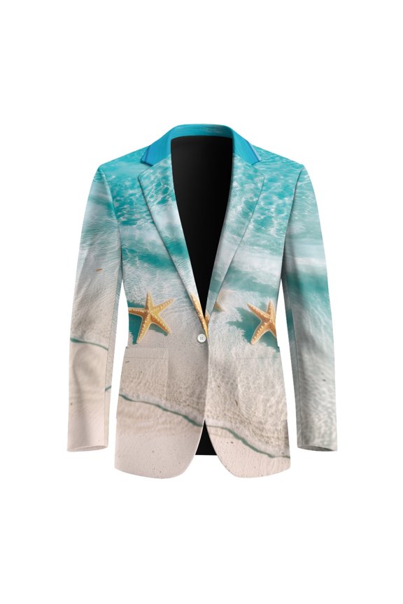 Starfish Polyester Suit Jacket with Lightweight, Regular Fit Slim Fit Men Blazer for Work