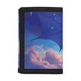 thumbnail image 1 of FUIALDOLG Starry Cloud Trifold Pouch, Stretch Polyester Boys Wallet for Outdoor Sports, Portable Thin Children's Card Wallet for School, 1 of 7