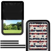 FUIALDOLG Stars and Stripes RV Door Window Shade Cover - Hook-and-Loop Fastening RV Blackout Window Cover, an-UV and Privacy Protection for Patriot Camper 17.3  x 26