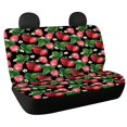 thumbnail image 1 of FUIALDOLG Strawberry Floral Rear Bench Seat Covers, 2 Piece Stretchy Soft Back Seat Covers for Car Truck Van and Auto Interior, 1 of 7