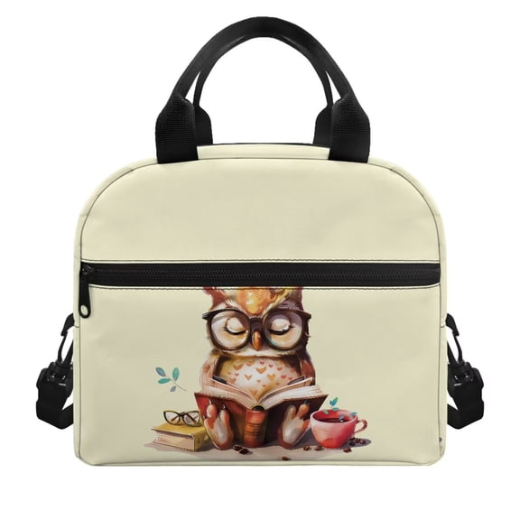 FUIALDOLG Study Owl Lunch Bag for Kids Girls Cute Lunch box Lunch Bag Insulated Lunch Tote Bag for Women