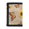 thumbnail image 1 of FUIALDOLG Sunflower Butterfly Theme Children's Wallet, Polyester Coin Pockets for Travel, Magic Stiker Lightweight Kids Trifold Wallet, 1 of 7