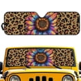 thumbnail image 1 of FUIALDOLG Sunflower Leopard Car Windshield Sun Shade, Universal Car Sunshade for ORV Front Windshield, Blocks Heat and Sun Foldable 52.95x16.14 Inch, 1 of 7
