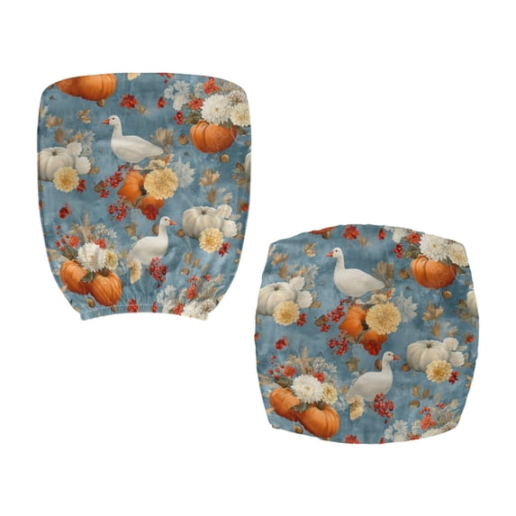 FUIALDOLG Thanksgiving Office Chair Cover with Pumpkin Goose Decoration , Set of 2 Anti Dust Decorative Covers for Computer Boss Armchair