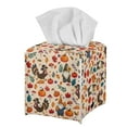 thumbnail image 1 of FUIALDOLG Thanksgiving Turkey Gnome Tissue Box Cover Square, Waterproof Tissue Box Holder with Bottom Belt - PU Leather Decorative Organizer for Tabletop, Bathroom, Car, Office, 1 of 7