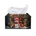 thumbnail image 1 of FUIALDOLG Tissue Box Cover Rectangle PU Leather, Cute Snowman Christmas Tissue Box Holder, Waterproof Decorative Cover for Bathroom Toilet Bedroom Living Room Table Desk Office, 1 of 7