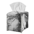 thumbnail image 1 of FUIALDOLG Tissue Box Cover Square – Grey Marble Tissue Box Holder Waterproof PU Leather Modern Facial Decorative Organizer for Bathroom/Car/Office Decor, 1 of 7