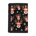 thumbnail image 1 of FUIALDOLG Toddler Wallet Christmas Reindeer Theme Slim Trifold Card Wallet for Sports, Polyester Compact Children's Wallet, 1 of 6