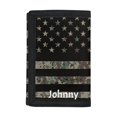thumbnail image 1 of FUIALDOLG Trifold Card Wallet Camo American Flag Pattern Lightweight Coin Pockets for Outdoor, Stretch Polyester Slim Kids Trifold Wallet, 1 of 7