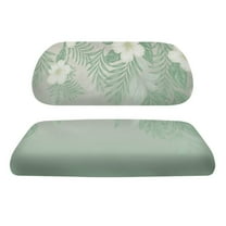 FUIALDOLG Tropical Golf Cart Seat Covers for Ezgo Txt Ordinary Seats, Green Hibiscus Flower Leaves Print Universal Front Seat Cover Set for Golf Cart Accessories All Seasons Breathable Washable