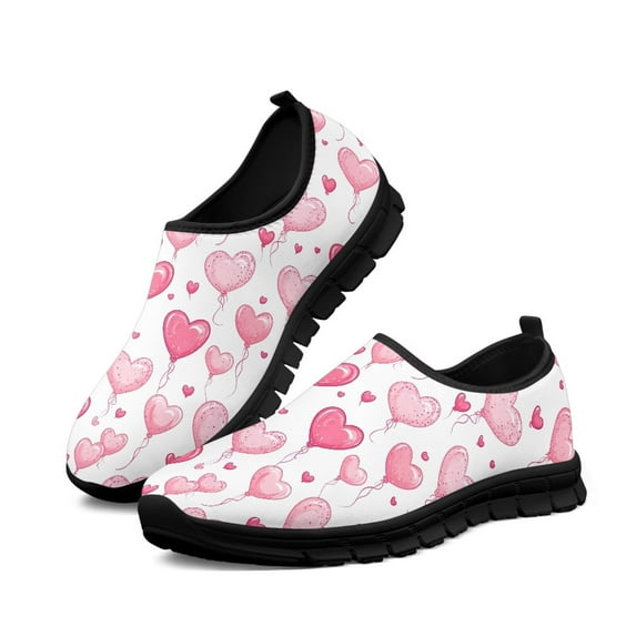 FUIALDOLG Valentine's day Casual Dress Shoes Nude Flats for Women Hands Free Slip On Fashion Sneakers Lightweight Breathable Walking Shoes