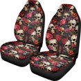 thumbnail image 1 of FUIALDOLG Vehicle Seat Covers Automotive, Comfortable Front Seat Cover Sedan Interior Protection Accessories, Floral Skull Theme, 1 of 11