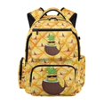 thumbnail image 1 of FUIALDOLG Water Resistant Book Bag for Middle School Back to School, Polyester Adjustable Straps Kids Backpack, Pineapple Texture, 1 of 9