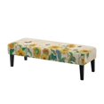 thumbnail image 1 of FUIALDOLG Watercolor Sunflower Butterfly Dining Bench Cover, Stretch Bench Seat Covers Slipcover with Elastic Band Washable Rectangle Chair Protector for Dining Room, Bedroom, 1 of 7