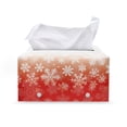 thumbnail image 1 of FUIALDOLG Waterproof Tissue Box Cover, Rectangle PU Leather Car Tissue Holder, Decorative Facial Paper Organizer Dispenser for Bathroom, Night Stands, Desk, 9.7"X5.2"X5.1" -Snowflakes, 1 of 7