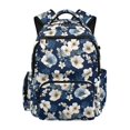 thumbnail image 1 of FUIALDOLG White Flowers Pattern Durable Backpack for Girls for Travel Elementary School, Water Resistant Breathable 600D Polyester Elementary Backpack, 1 of 10