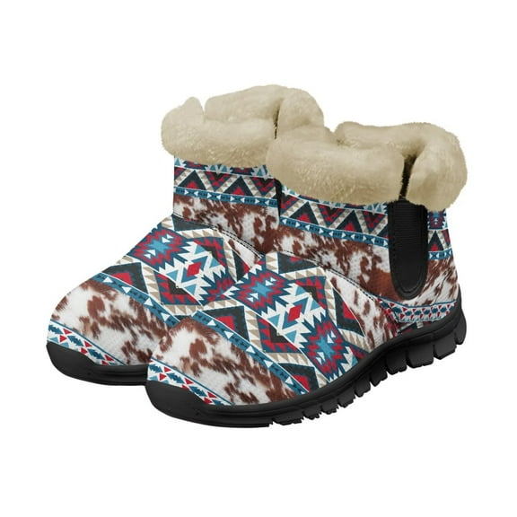 FUIALDOLG Women Snow Boots Waterproof Walking Booties Non Slip Fur Lined Warm Outdoor Ankle Short Boot Hiking Boots Classic Ultra Mini Boot