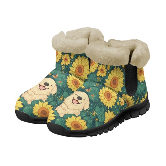 FUIALDOLG Women Winter Snow Boots Waterproof Walking Booties Non Slip Fur Lined Warm Outdoor Ankle Short Boot Neoprene Hunting Boot