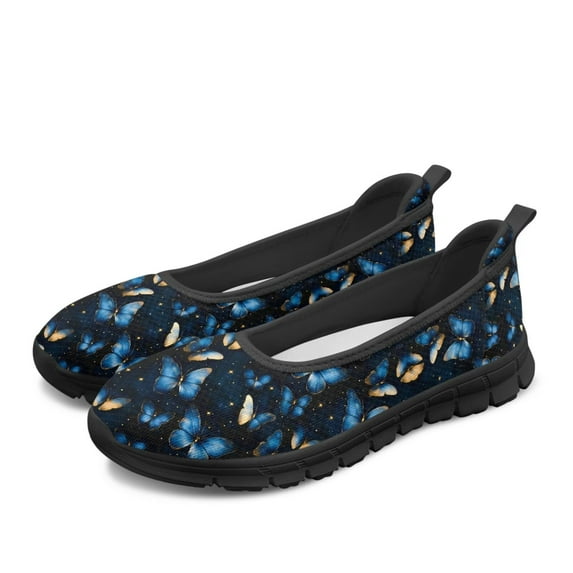 FUIALDOLG Women’s Ballet Flats Knit Mesh Flats Round Toe Shoes Comfy Slip Ons Casual Dress Flats Waling Loafer