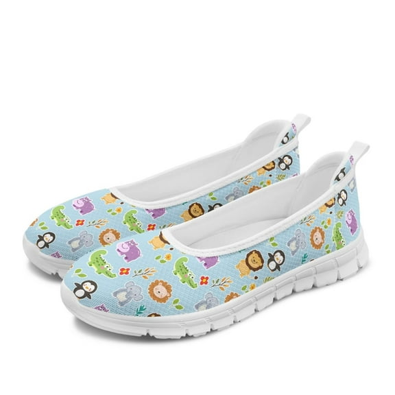 FUIALDOLG Women’s Ballet Flats Knit Mesh Flats Round Toe Shoes Comfy Slip Ons Casual Dress Flats Waling Loafer