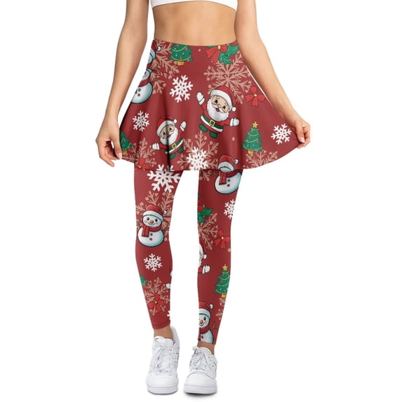 Legging Santa Claus Femme No Boundaries – Taille XL, Multicolore, Motif Père Noël
