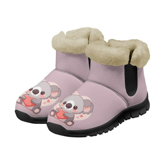 FUIALDOLG Women's Hiking Boots Warm Insulated Fur Lined Waterproof Snow Mini Boots Flat Round Toe Booties