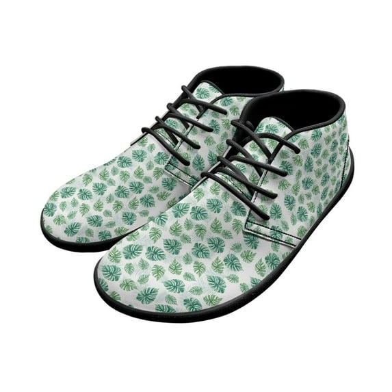 FUIALDOLG Women's Leather Barefoot Shoes Wide Width Minimalist Sneakers Classic Fit Low Top