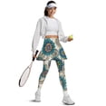 thumbnail image 1 of FUIALDOLG Womens Athletic Skirts Green Boho Mandala Flower Skirted Leggings Lady High Waisted Yoga Leggings with Pocket Full Length Gym Workout Pants Tennis Golf Skort Sport Outfits,Size L, 1 of 7